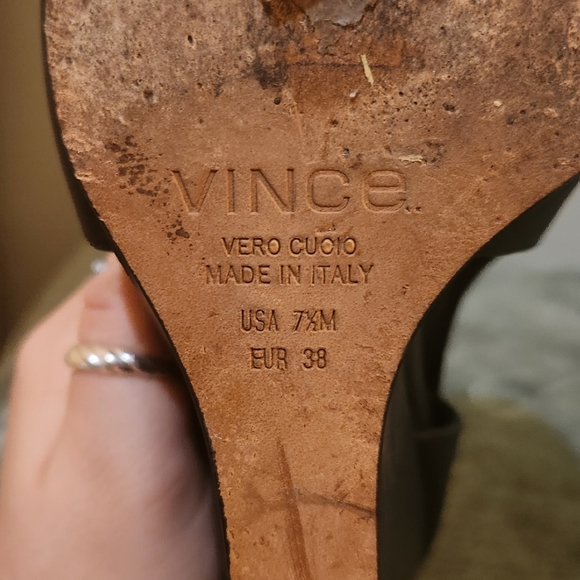 Vince Black Wedges Italian Leather - Picture 3 of 4